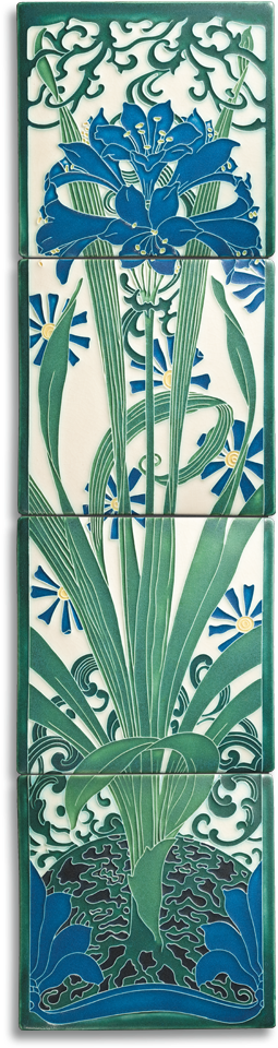 Amaryllis Mural, China Blue - Home Door (1000x1000), Png Download