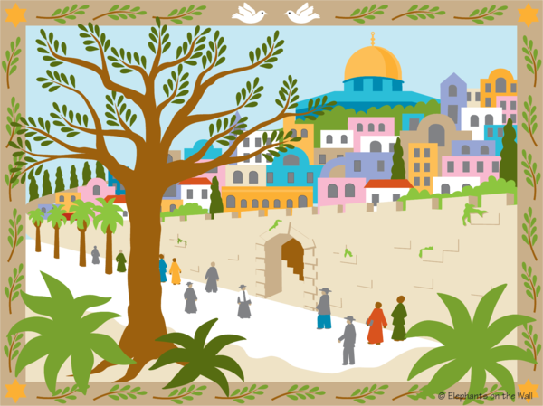 Jerusalem Paint By Number Wall Mural - Jerusalem Paint (600x449), Png Download