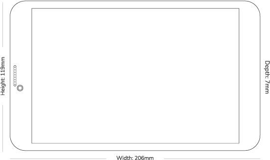 Tablet Outline Front - Tablet Outline (567x340), Png Download