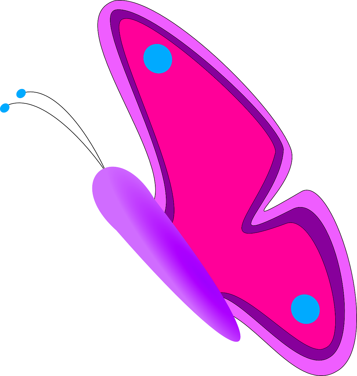 Borboleta Em Png - Butterfly Clip Art Side (1214x1280), Png Download