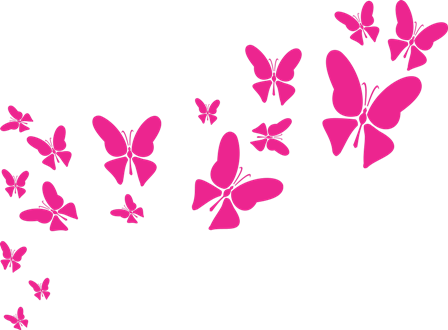 Borboletas Rosa Em Png (448x330), Png Download
