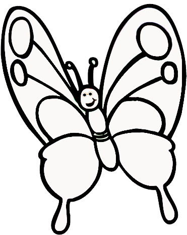 Borboletas Para Colorir 1 - Butterfly Coloring Worksheet For Preschool (391x472), Png Download