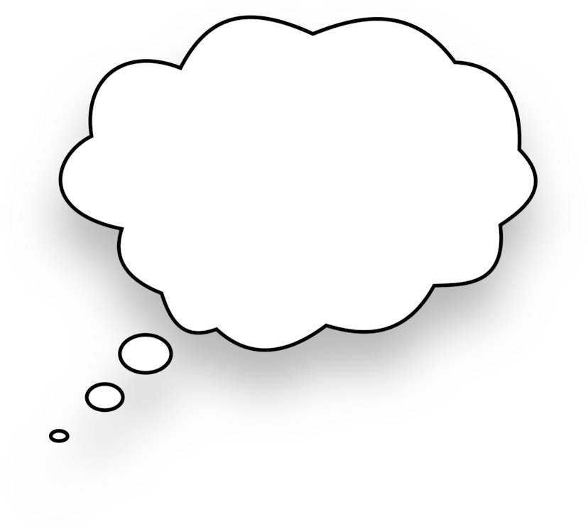 Speech Balloon Thought Download Line Art Bubble - Thought Bubble Clip Art (836x750), Png Download