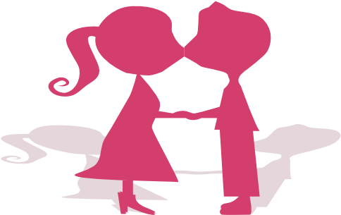 Couple Silhouette - Couple Sticker (600x400), Png Download