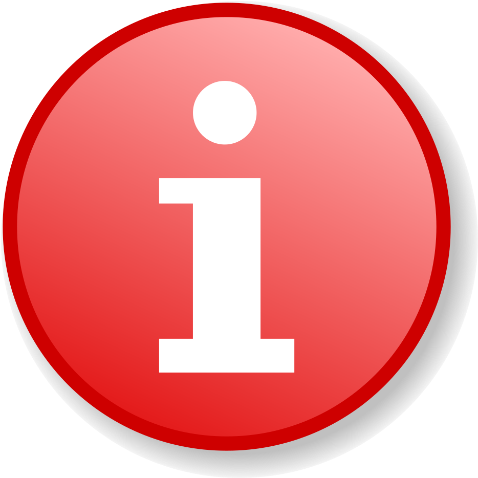 Red Information Icon With Gradient Background - Info Icon Png Red (1024x1024), Png Download