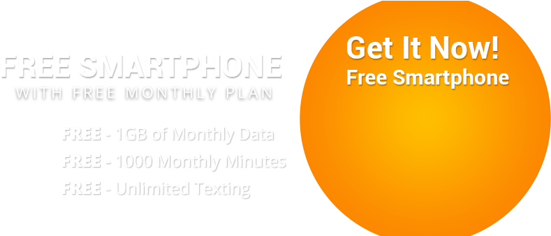 Free Government Cell Phones And Free Minutes No Fees, - Circle (948x337), Png Download