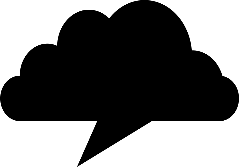 Cloud Black Shape Like A Chat Speech Bubble Comments - Black Speech Bubble (981x688), Png Download