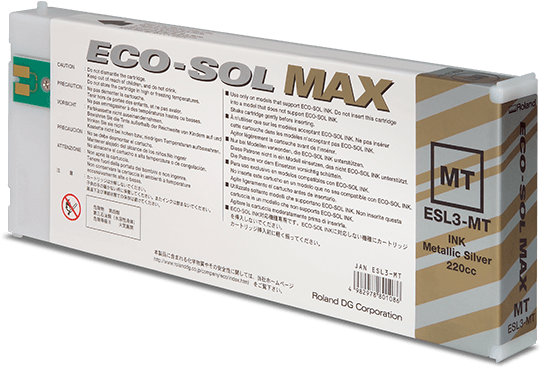 Eco-sol Max Metallic Silver Cartridge - Roland Eco-sol Max Esl3-4mt 220ml - Metallic (628x419), Png Download
