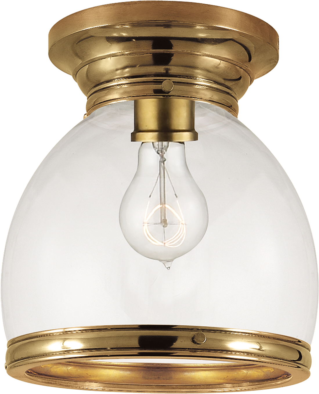 Edwardian Open Bottom Flush Mount In Antique-burnished - Visual Comfort Chc4132ab-cg E. F. Chapman Edwardian (1440x1440), Png Download