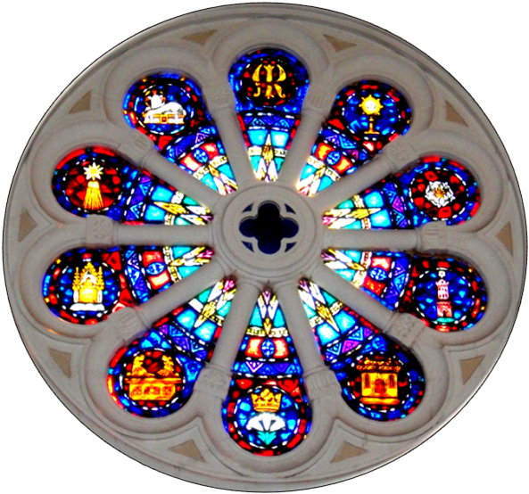 New / Returning Parishioners - Stained Glass (593x554), Png Download