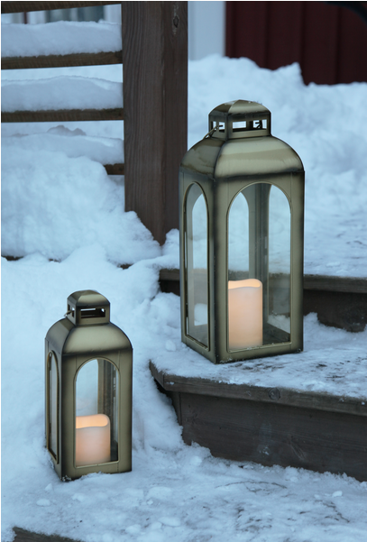 Lantern Dome - Iovivo Led Torch, Flickering, Bronze 28 Cm X 11 Cm (600x600), Png Download