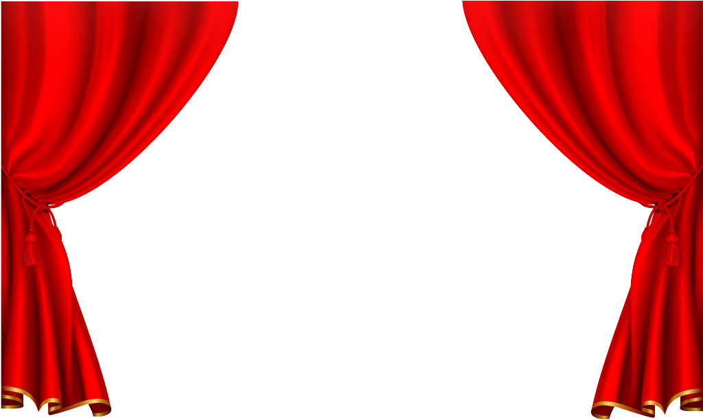 Download Red Festive Stage Curtain Decoration Vector Transparent