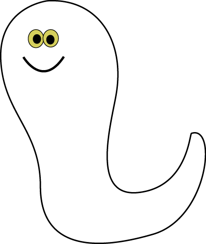 Cartoon Ghost Clip Art - Line Art (409x484), Png Download