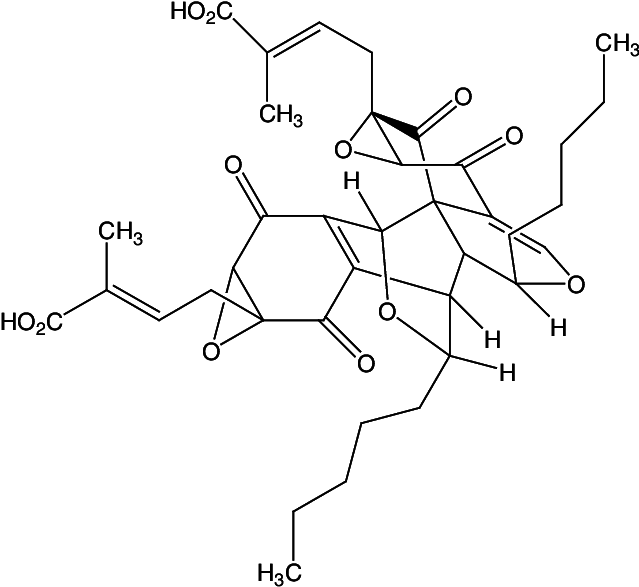 8 Torreyanic Acid, An Anticancer Compound, From Pestalotiopsis - Torreyanic Acid (639x593), Png Download