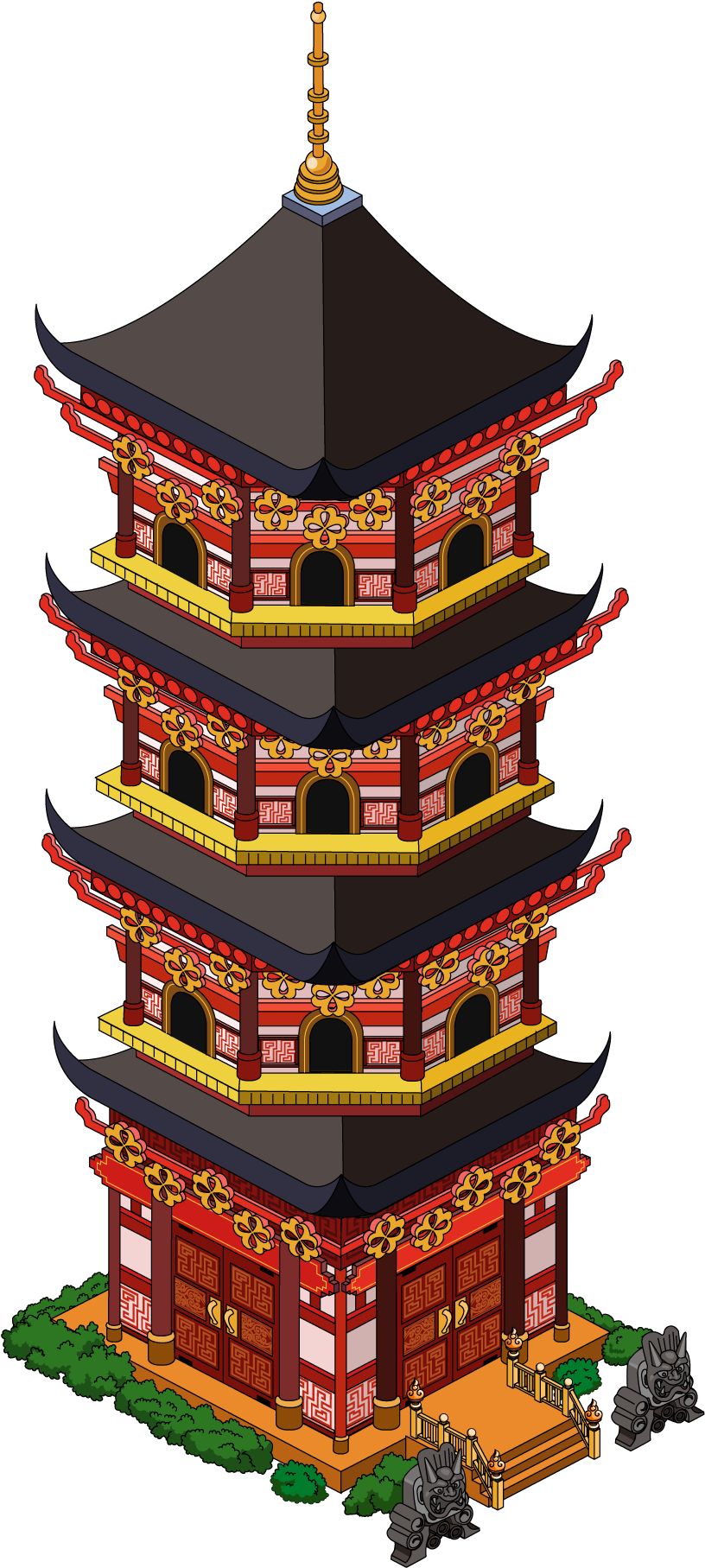 Fg Building Largepagoda - Pagoda (909x1836), Png Download
