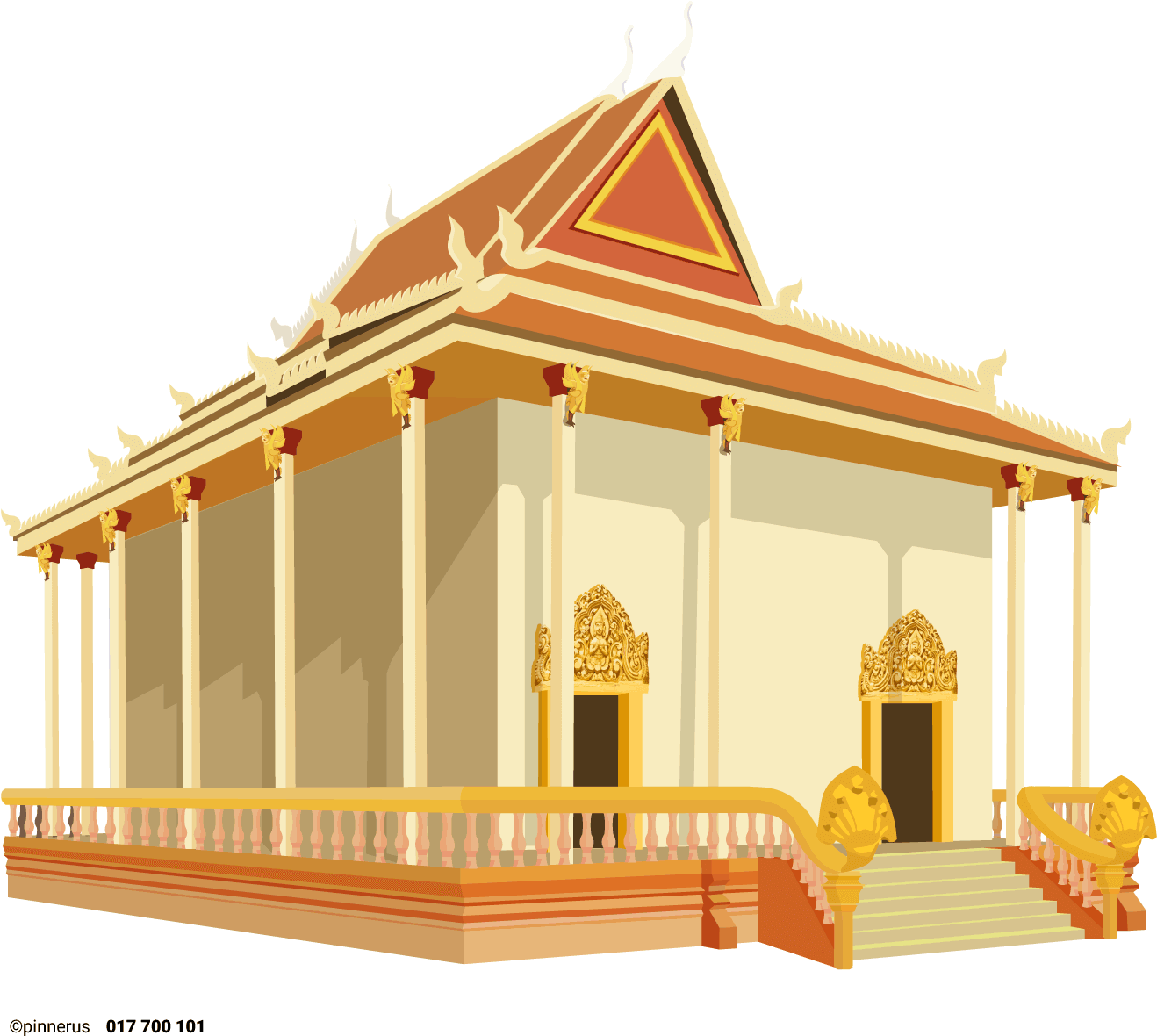 Pagoda In Cambodia Png (1567x1279), Png Download