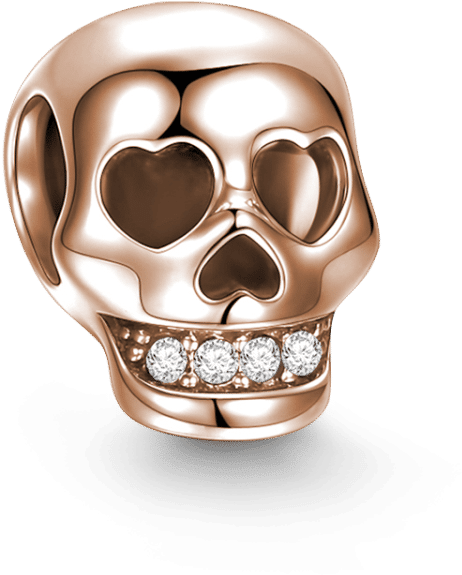 Skull Rose Gold (750x750), Png Download