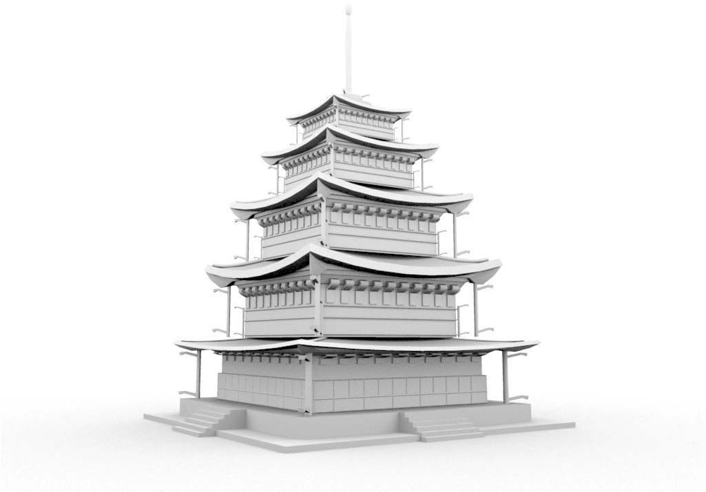 Pagoda Render - Pagoda (1024x768), Png Download