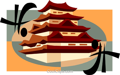 Japanese Pagoda Royalty Free Vector Clip Art Illustration - Illustration (480x299), Png Download