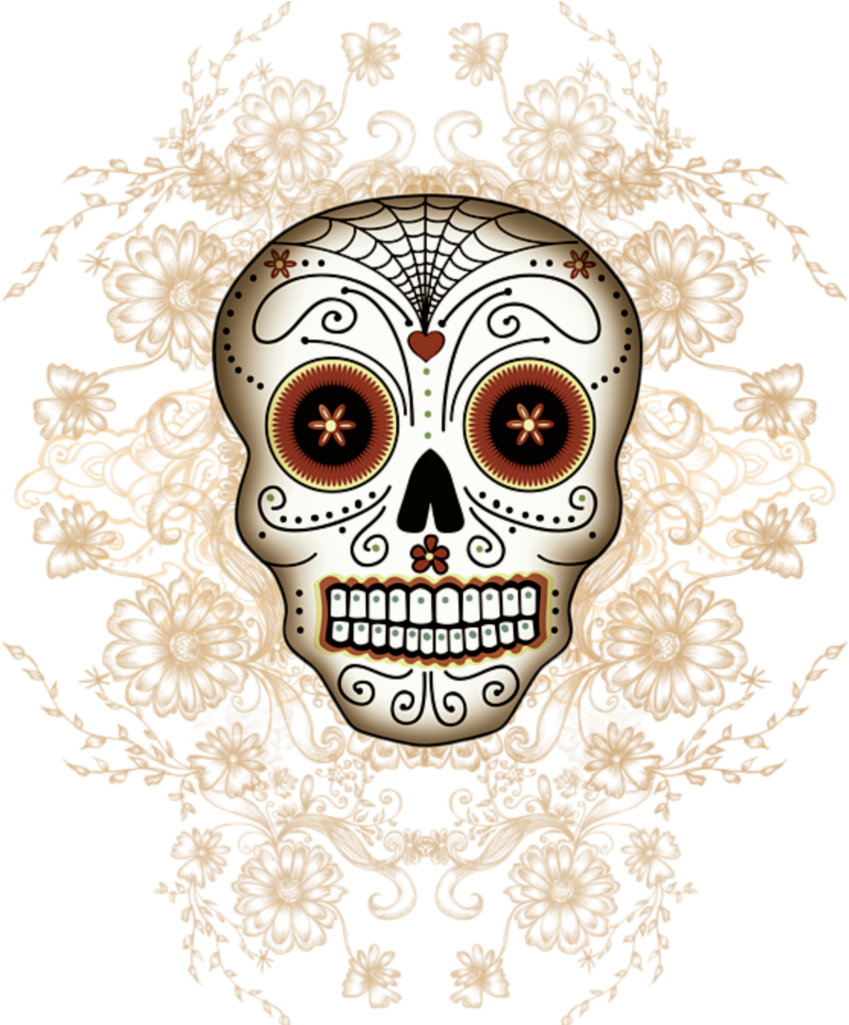 Day Of The Dead Paperweight- Brown (1024x1024), Png Download