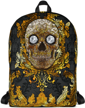 Gold Skull Baroque Backpack - Backpack (400x400), Png Download