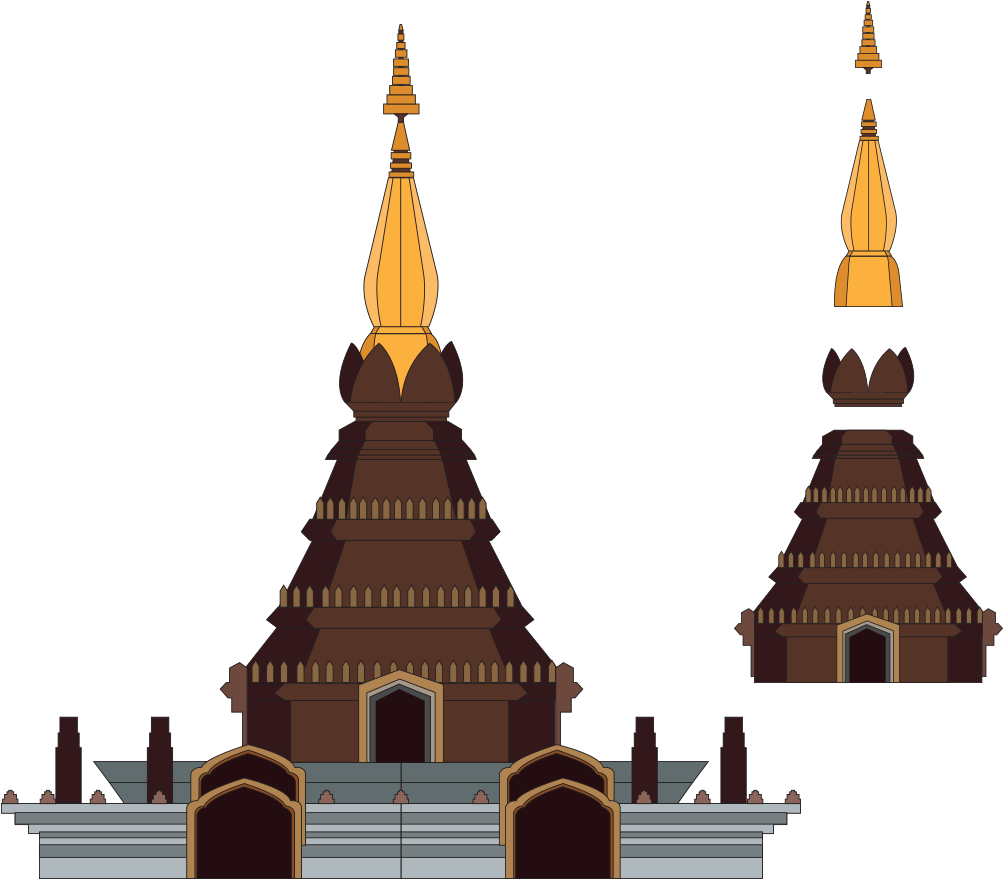 Body Of The Pagoda Is In Octagon Bell Shape Divided - Shrine (1017x926), Png Download