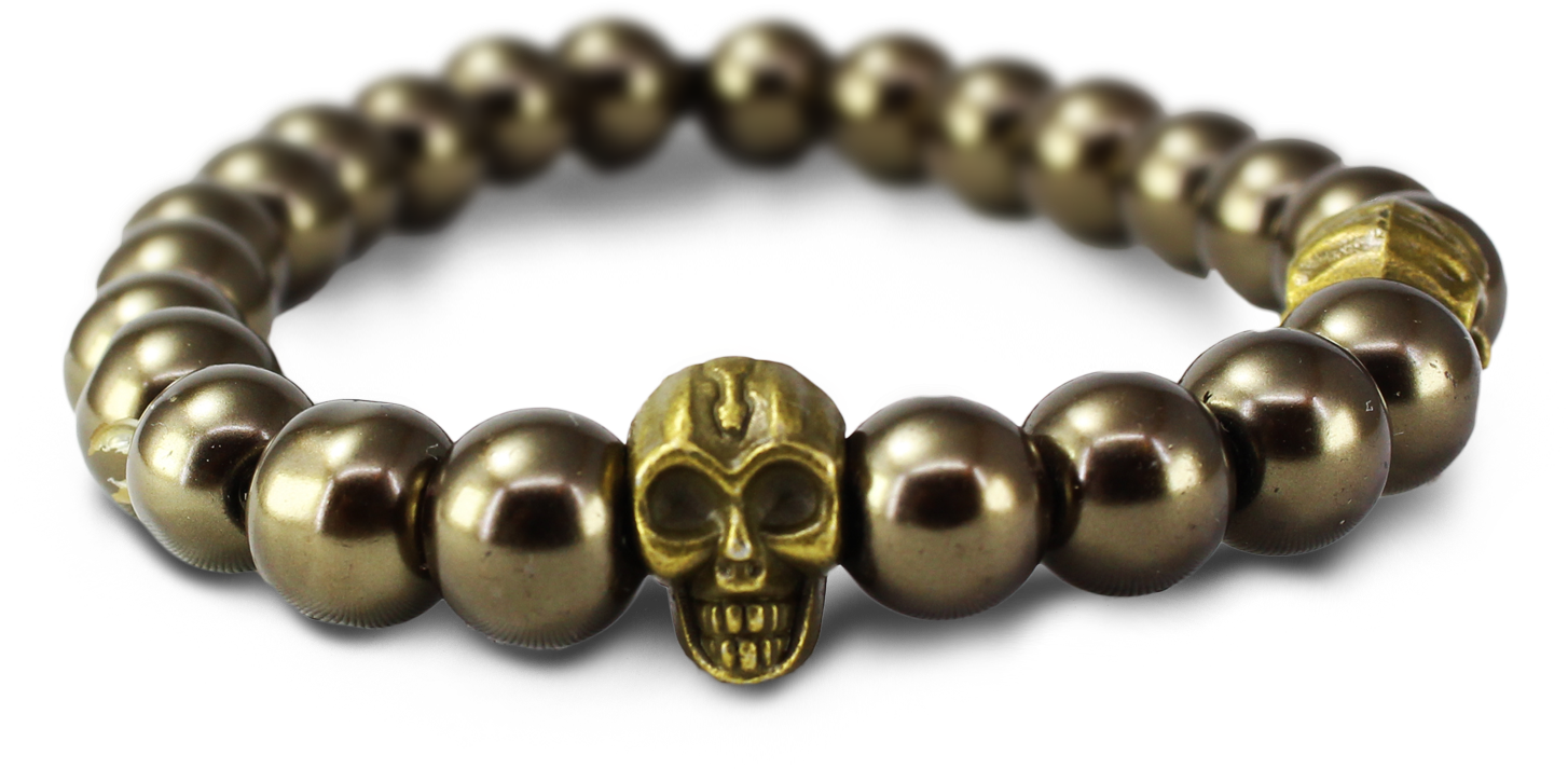 Bronze And Gold Skull Bracelet - Bracelet (1599x1599), Png Download