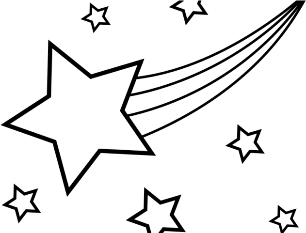 Drawn Shooting Star Colorfull - Black And White Shooting Star (640x480), Png Download