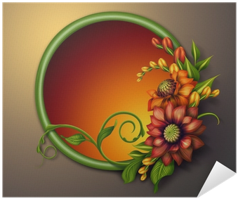 Autumn Flowers Arrangement, Round Floral Banner Illustration - Photography (400x400), Png Download