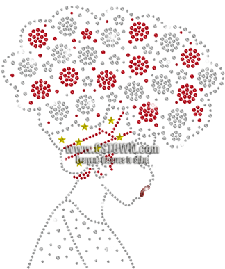 Magic Show Bling Lady Glitter Iron On Rhinestone Transfer - Doodle (450x450), Png Download