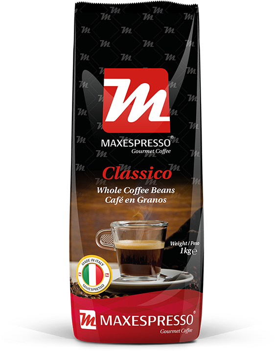 Classico Café En Granos - Maxespresso Gourmet Coffee Italian Quality Ground Made (1000x1000), Png Download
