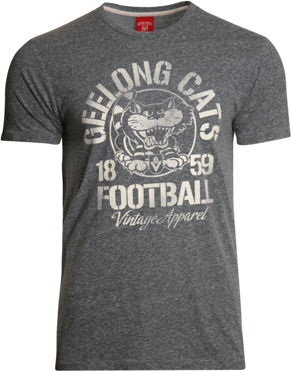 Geelong Cats Mens Vintage T-shirt - Active Shirt (740x740), Png Download