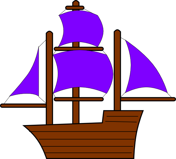 Sailboat Clipart Purple - Ship Clip Art (600x543), Png Download