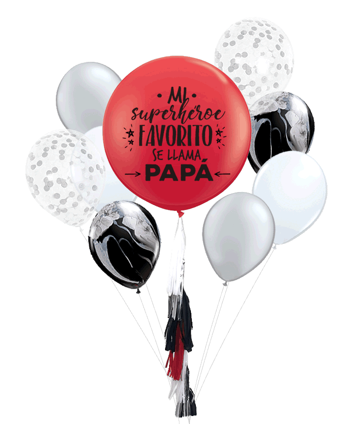 Plb5887 5 Pack Of Black And White Superagate Balloons (699x850), Png Download