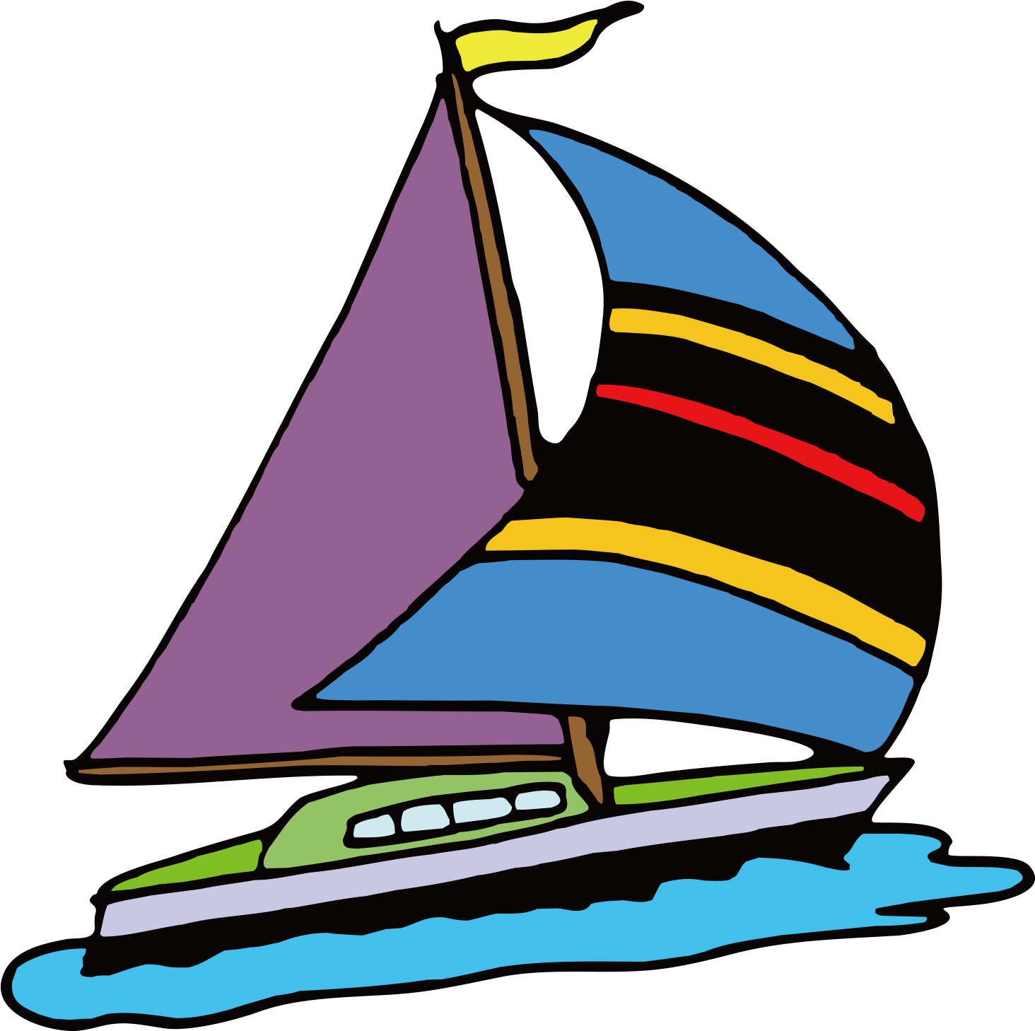 Dog On Sailboat Clipart - Sailing Ship (1729x1600), Png Download
