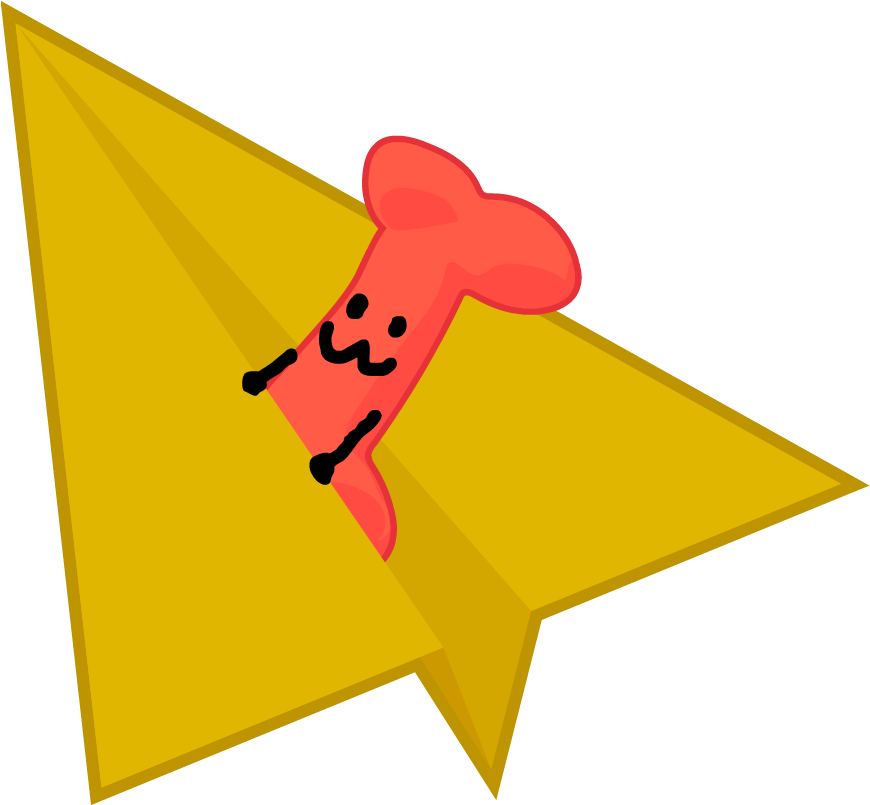 Red Doggie Bone Flying Paper - Doggie Bone Bfdi (878x814), Png Download