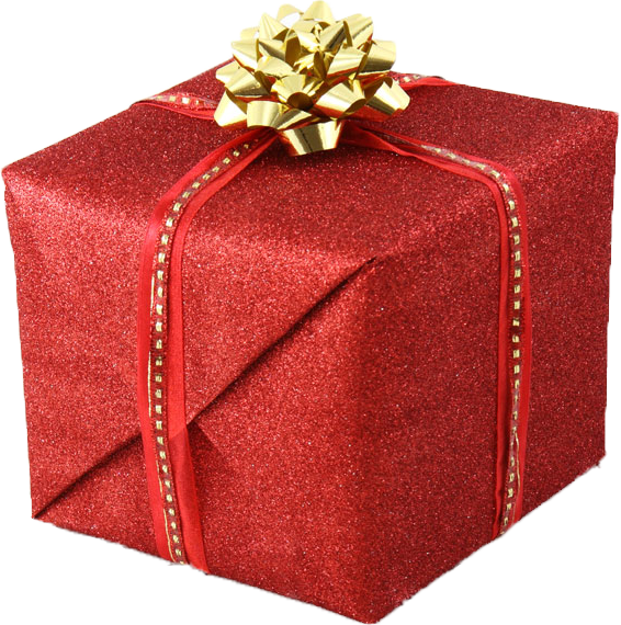 High On A Shelf Hidden Amongst Lots'o'junk, I Saw It - Red Christmas Gift Box (566x570), Png Download
