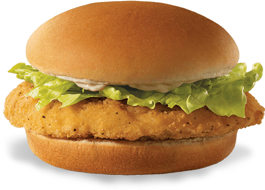 Breaded Chicken In A Bun (643x378), Png Download