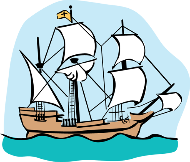 Colonial Ship Clip Art Clipart Ship Clip Art - Mayflower Clipart (640x548), Png Download