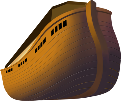 Boat Clipart Noah's Ark - Noah's Ark Rainbow Clipart (400x332), Png Download