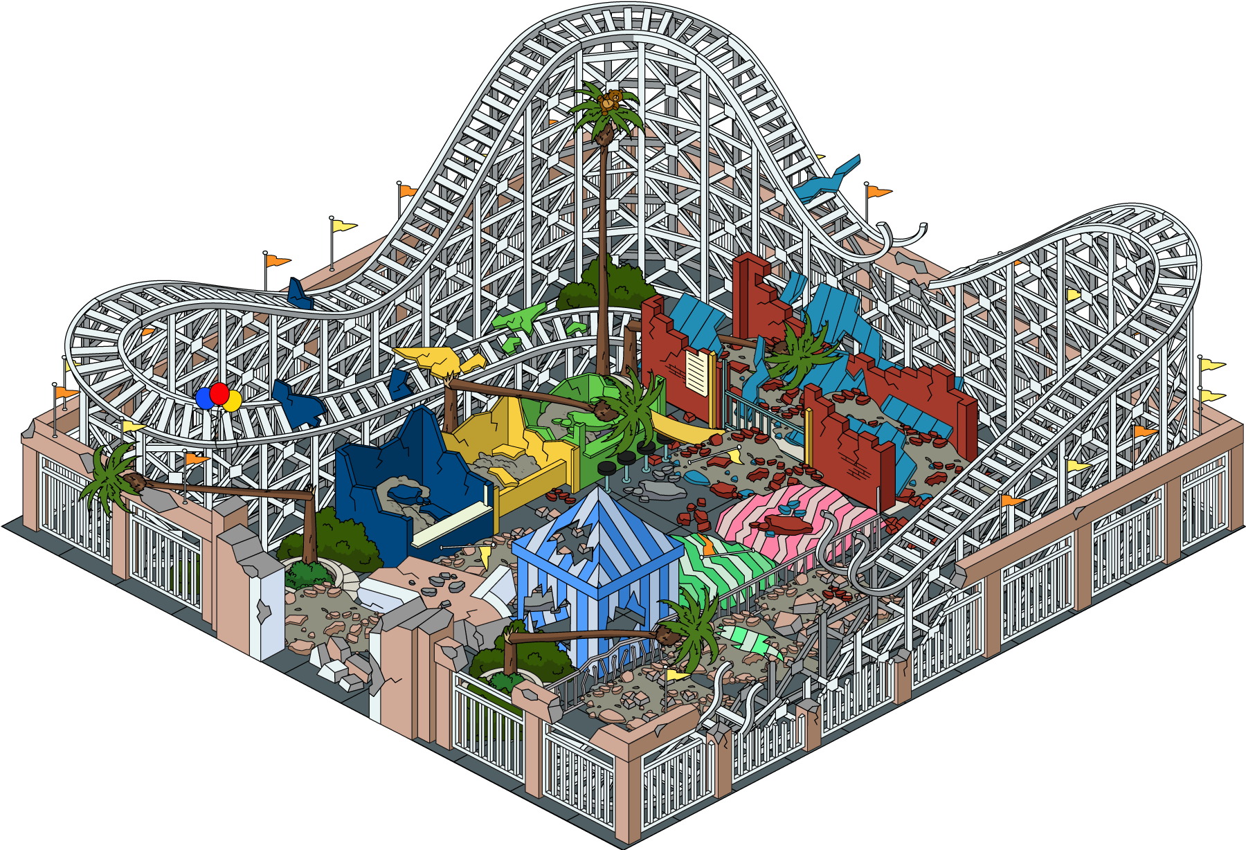 Building Bobsfunlandamusementpark Destroyed - Roller Coaster (1799x1319), Png Download