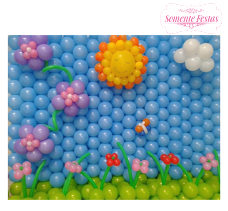 Solicitar Orçamento - Flores De Baloes Na Parede (550x461), Png Download