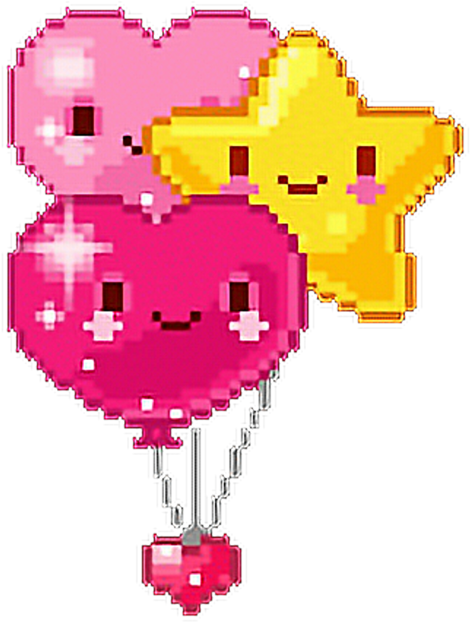 Balões Baloeskawaii Pixels Pixel Adesivo - Balloon Pixel Animation (1024x1024), Png Download