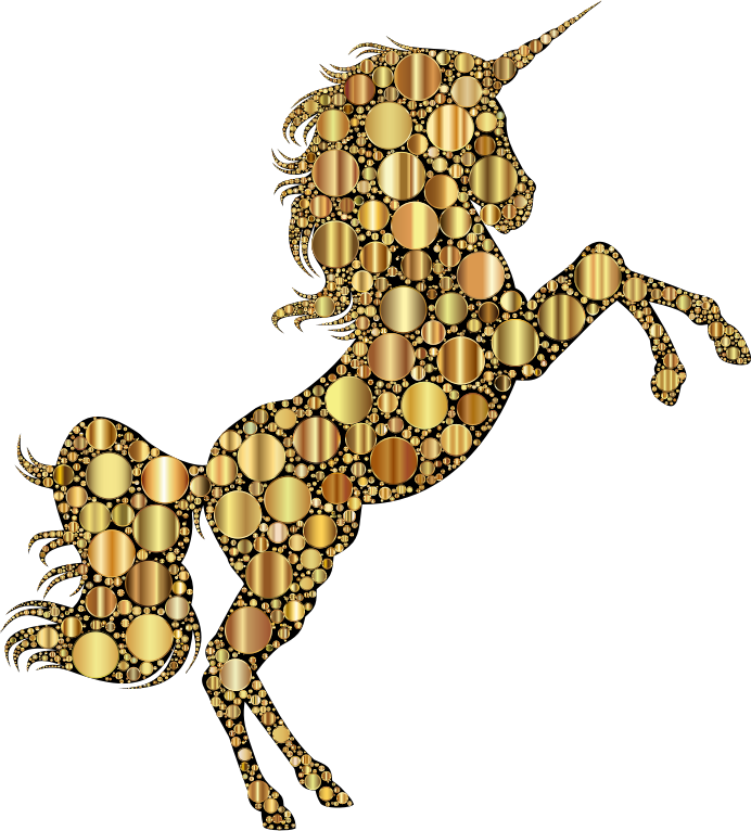 Medium Image - Unicorns With Gold Horn (692x766), Png Download