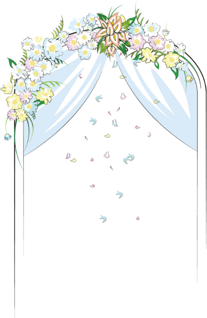 Ftestickers Clipart Curtains Flowers Weddingarch - Wedding (1024x1024), Png Download