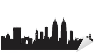 Mumbai India City Skyline Vector Silhouette Sticker - Mumbai Silhouette (400x400), Png Download