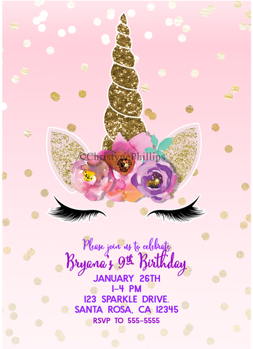 Glitter Unicorn Girls Tops (498x498), Png Download