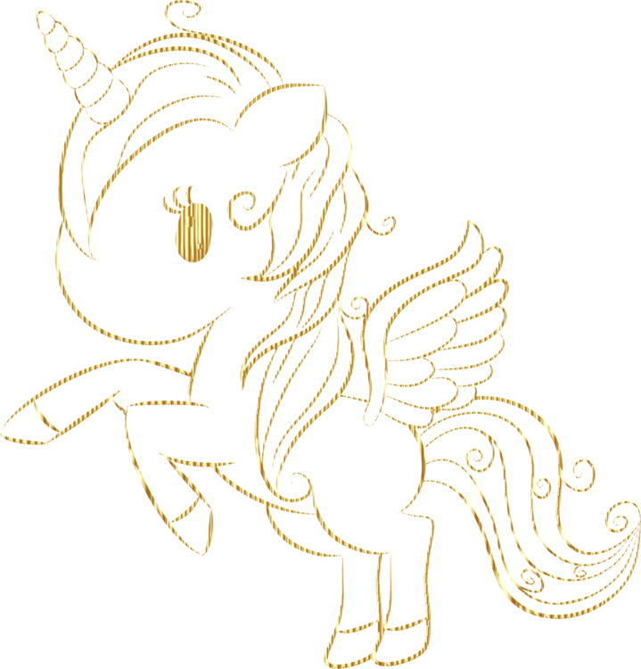 Line Art Horse Cartoon Unicorn Legendary Creature - Clip Art (719x750), Png Download