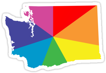 Washington Color Burst By Chromatosis - State Of Washington Png (375x360), Png Download