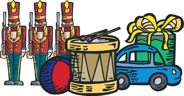 Christmas Toys Clipart - Christmas Toys Clipart Free (639x333), Png Download